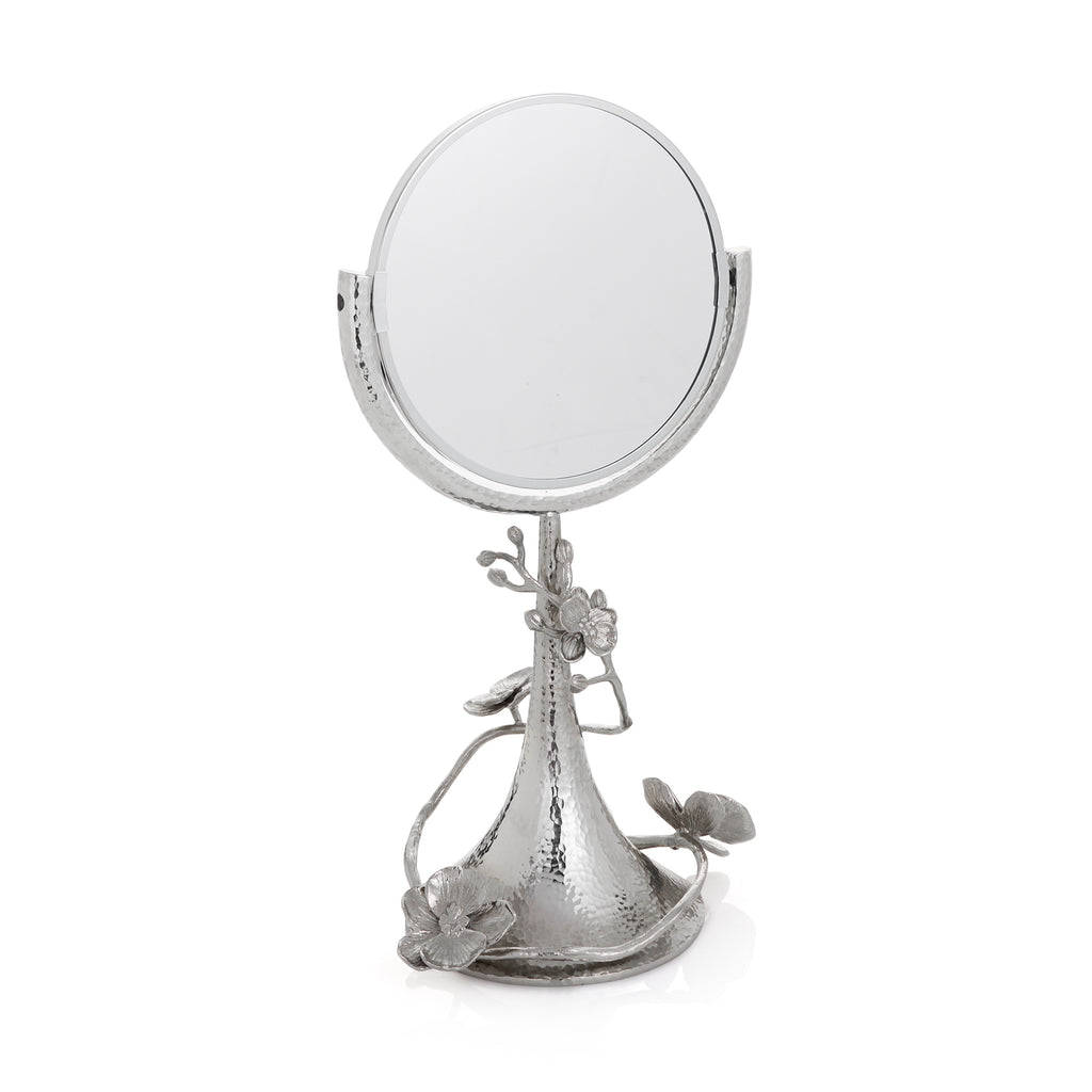 White Orchid Vanity Mirror