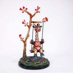 CA Tree Giraffe on Swing