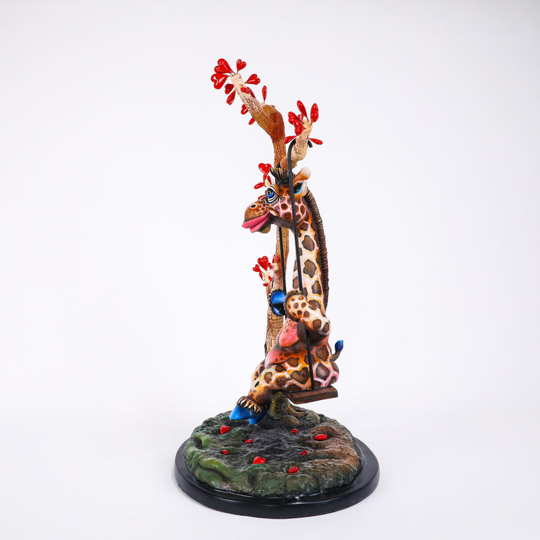 CA Tree Giraffe on Swing