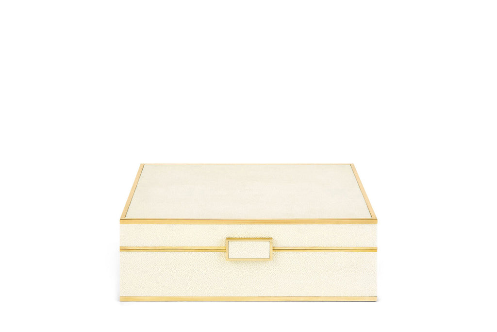 Classic Shagreen Large Jewelrybox, Cream