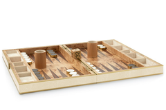 Shagreen Backgammon Set, Cream