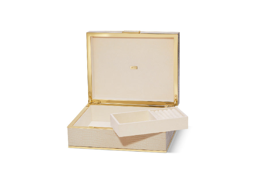 Classic Croc Large Jewelry Box, Fawn