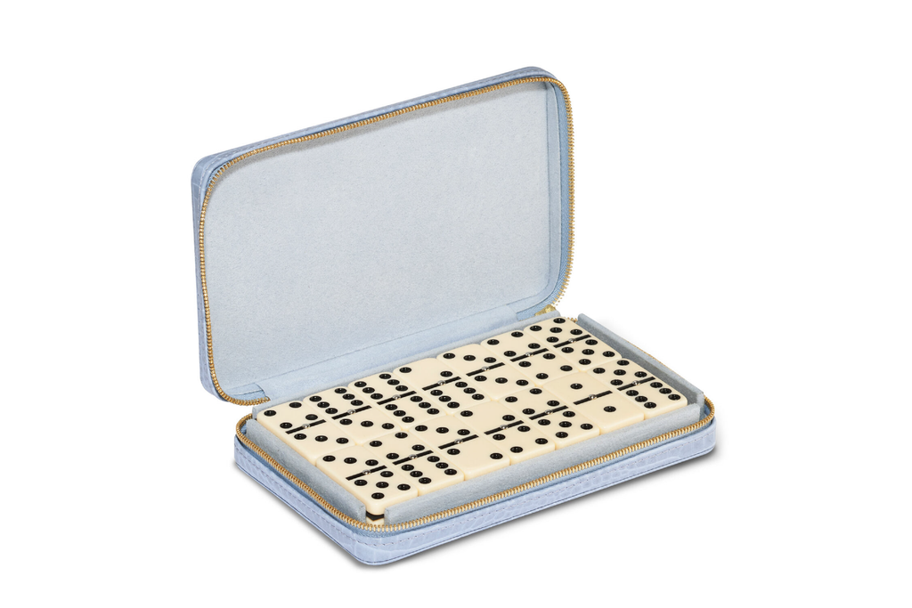 Enzo Travel Domino Set, Hydrangea Blue