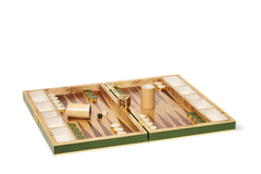 Croc Leather Backgammon Set, Verde