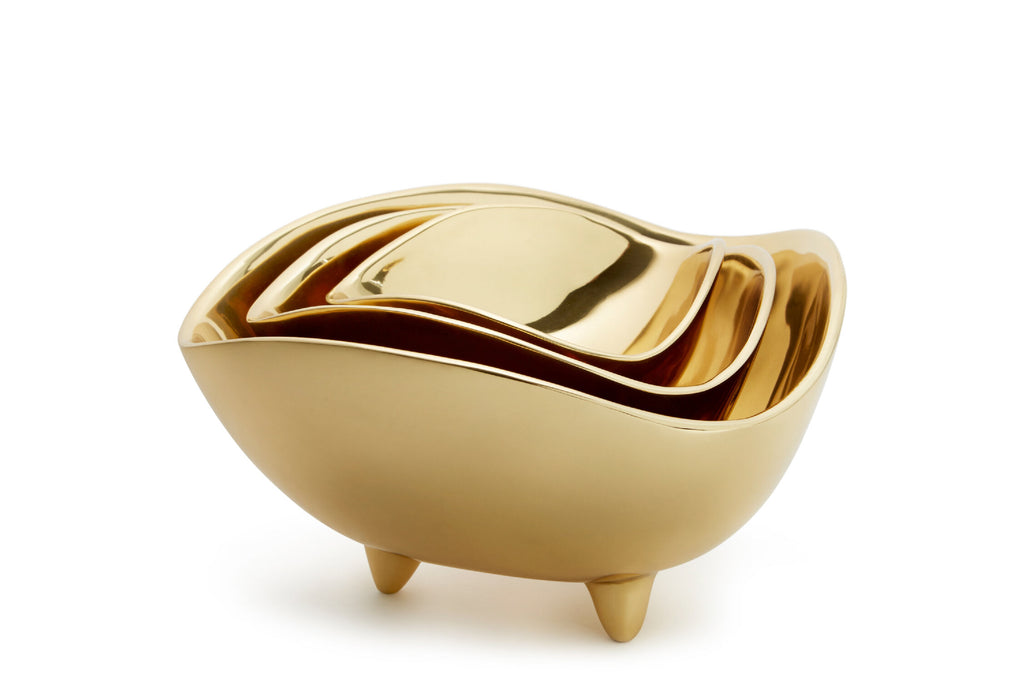 Triangular Footed Deco Serving Bowl